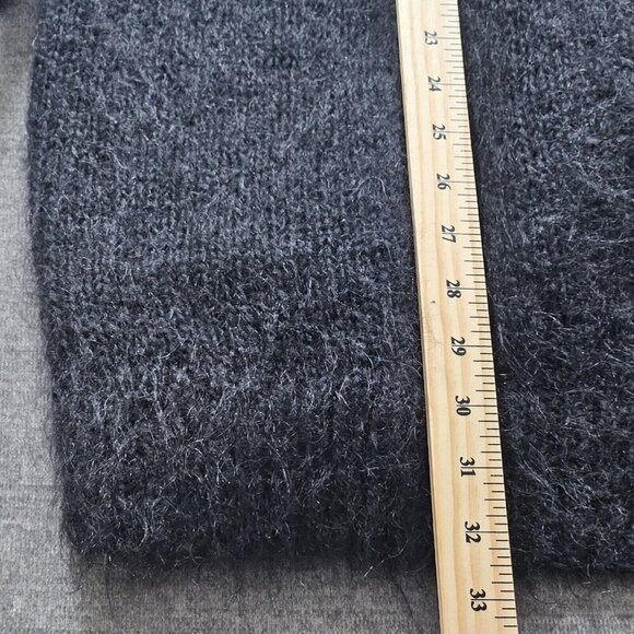 Handmade Cardigan Womens L Black Wool Blend Embellished Lined LS Whimsigoth Art - Picture 7 of 16